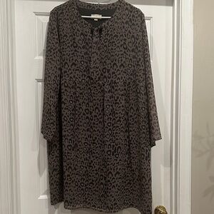 Leopard Print Baby Doll Dress